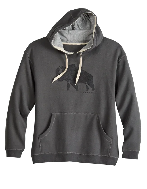 Versatile Wear Tin Haul Mens Modern Bull Grey Cotton Blend Hoodie
