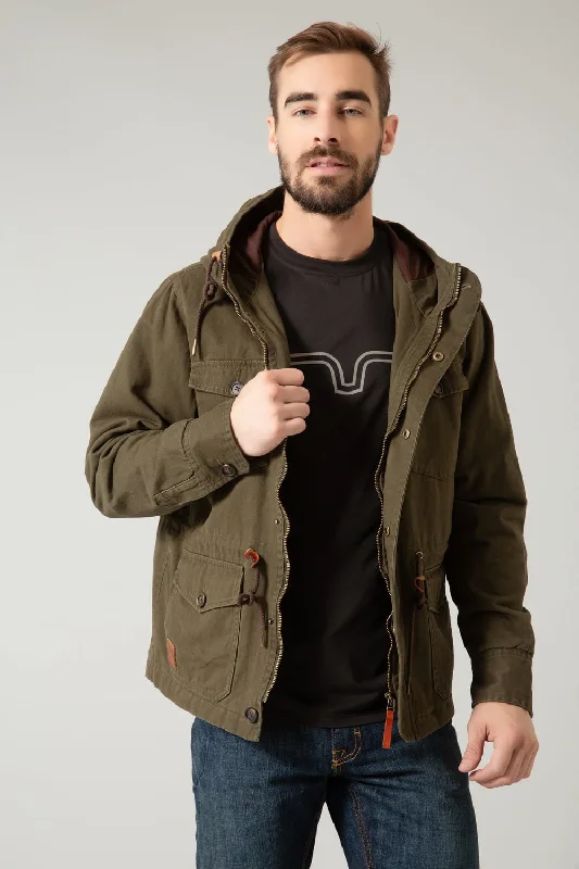 Elegant Wear Kimes Ranch Mens Army Military Green 100% Cotton Cotton Jacket