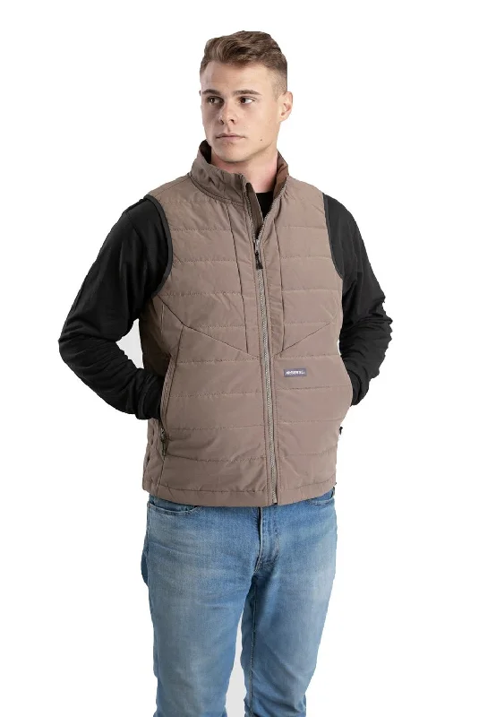 Lively And Youthful Berne Mens Highland Quilted Work Grey Stone Cotton Blend Vest