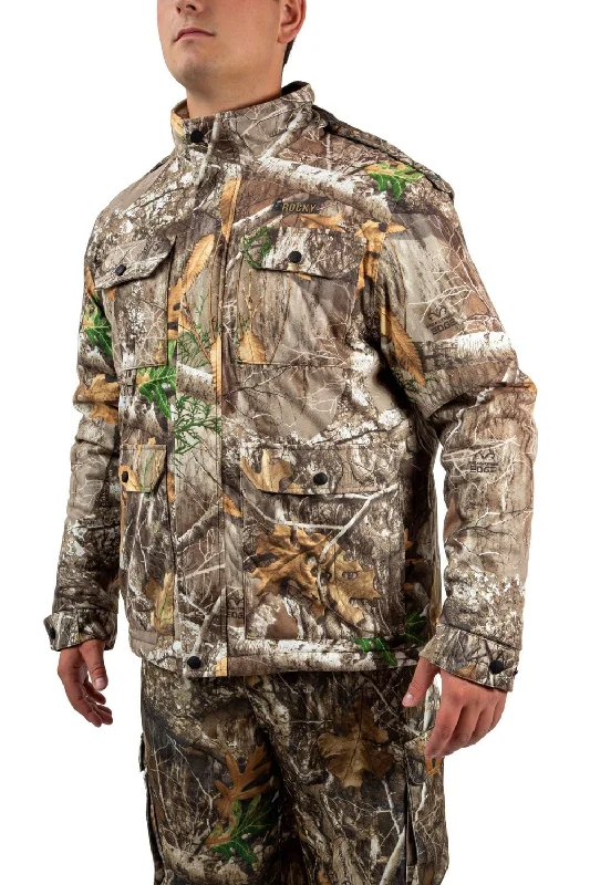 Elegant And Lazy Rocky Mens Waterproof Hunting Scent IQ Realtree Edge Polyester Softshell Jacket