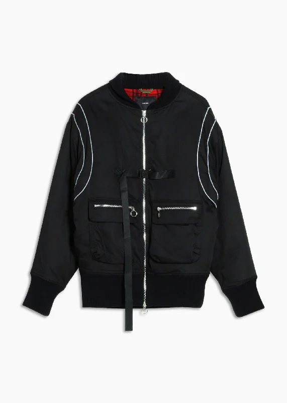 Cozy Fashion Konus Men's Oversize Bomber Jacket in Black
