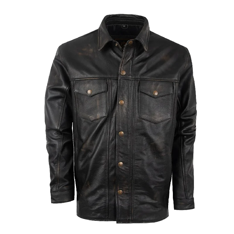 Boutique Recommendation STS Ranchwear Mens Rancher Vintage Black Leather Leather Jacket