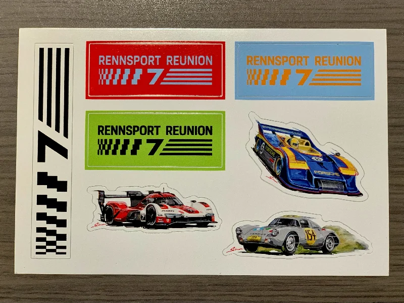 Comfortable Mind Porsche Rennsport Reunion 7 Sticker Sheet