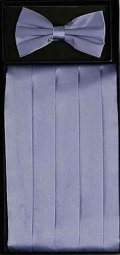 High-end Fabrics Lavender Silk Satin Cummerbund and Bow Tie Set