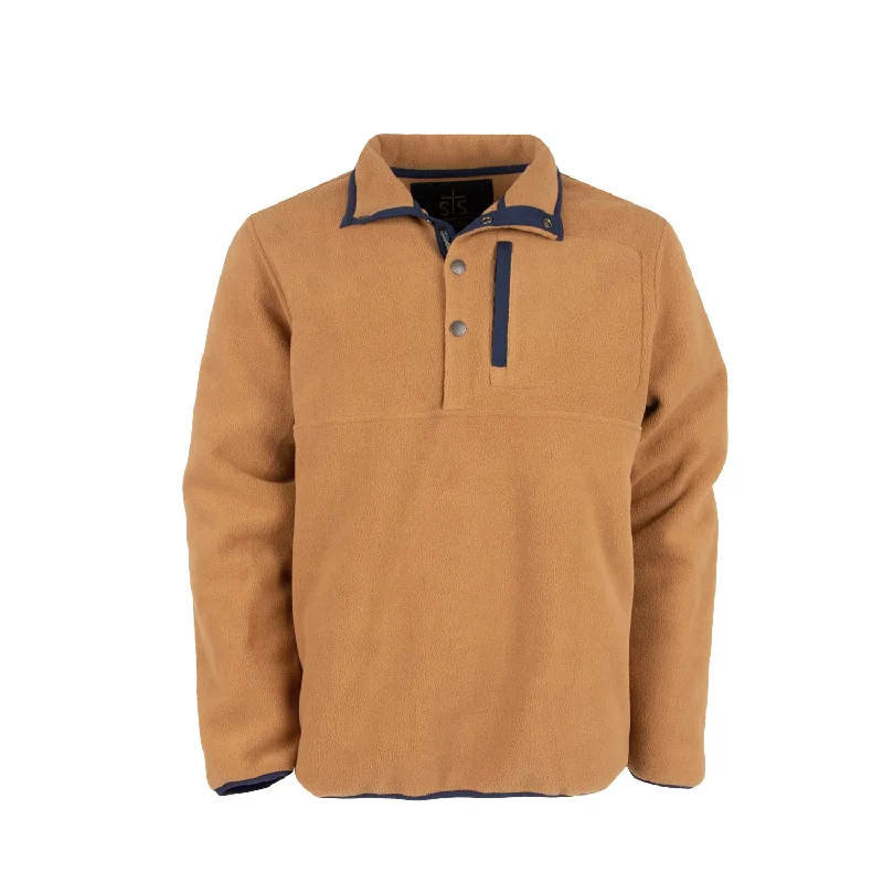 Multifunctional Style STS Ranchwear Mens Wren Camel/Navy 100% Polyester Fleece Jacket