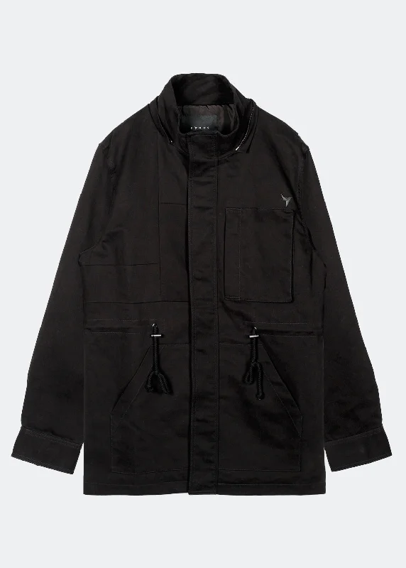 Sports And Leisure Konus Men's M-65 Jacket With Oversized Hood in Black