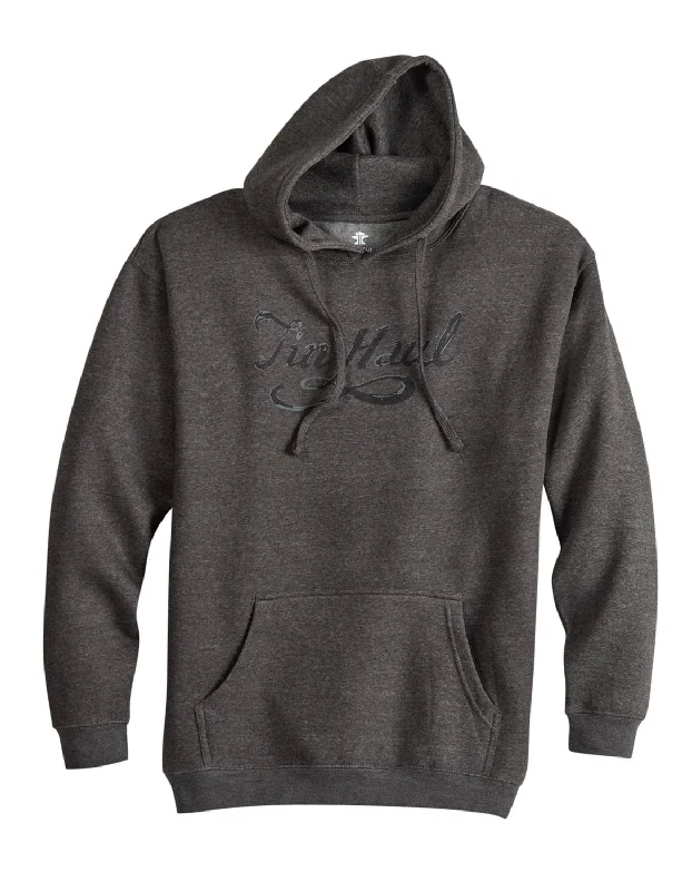 Trendy Wear Tin Haul Mens Curly Script Grey Cotton Blend Hoodie