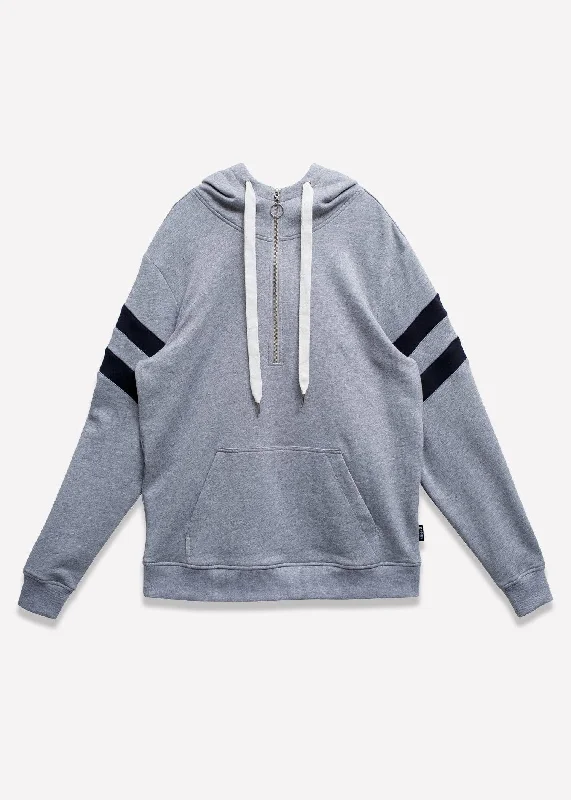Comfy Dress Men's Half Zip Pullover Hoodie In Heather Grey
