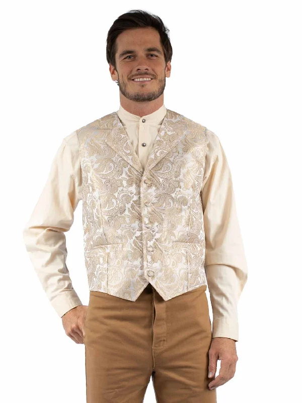 French Style Scully Mens Notched Old West Gold 100% Polyester Vest