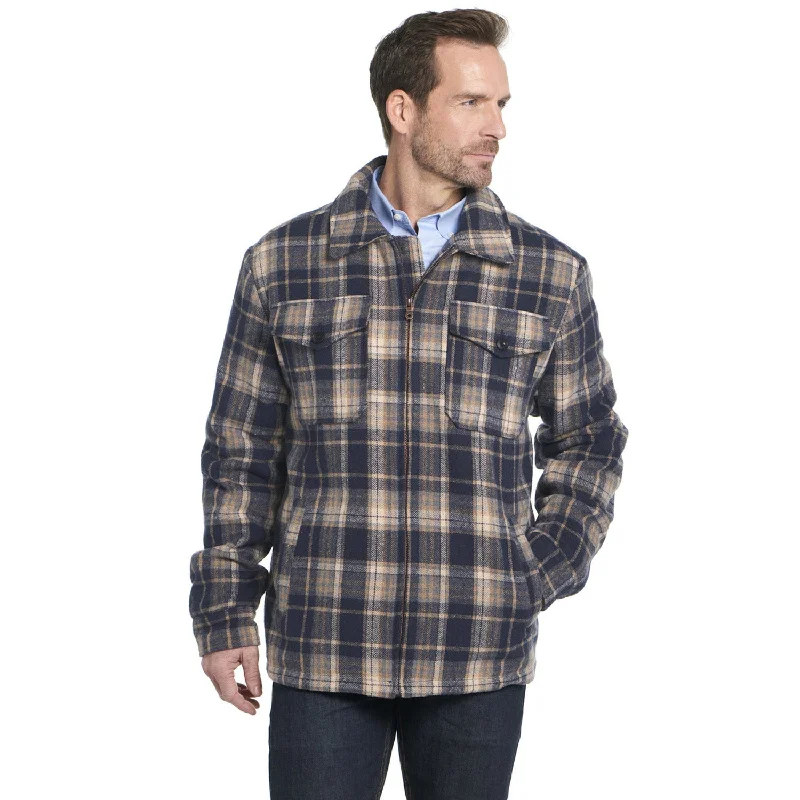 Fashion Classic Cripple Creek Mens Zip Front Blanket Shirt Liberty Blue 100% Polyester Jacket