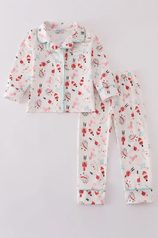 Fresh And Capable Christmas nutcracker print boy pajamas set