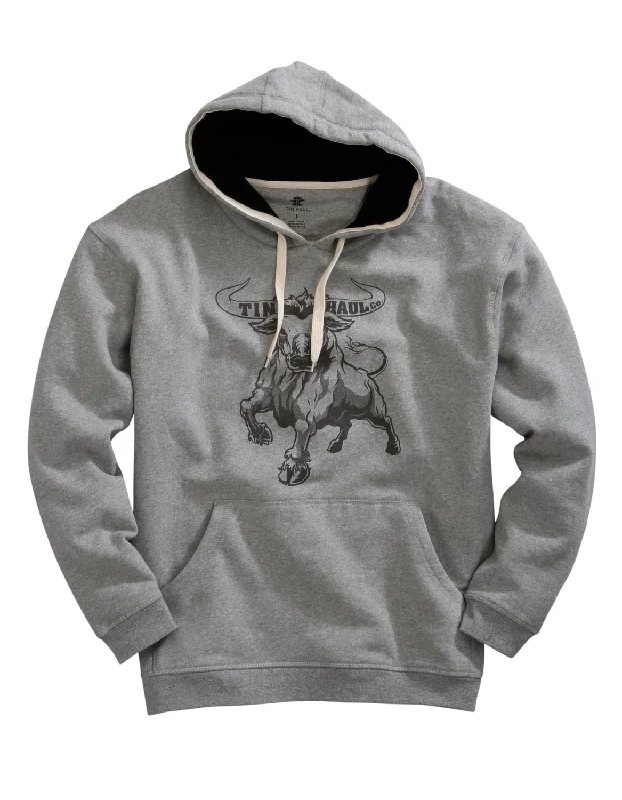 Relaxed Fashion Tin Haul Mens Raging Bull Grey Cotton Blend Hoodie