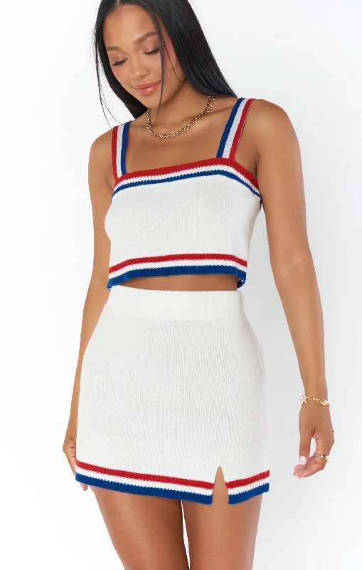 Editorial Design Below Deck Mini Skirt ~ USA Stripe Knit