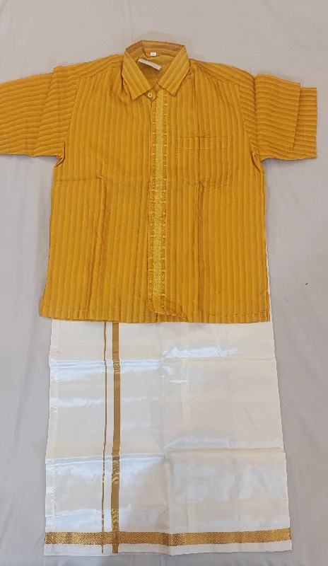 Lazy Home Alluring Yellow Color Festival Wear Kids Dhoti Set