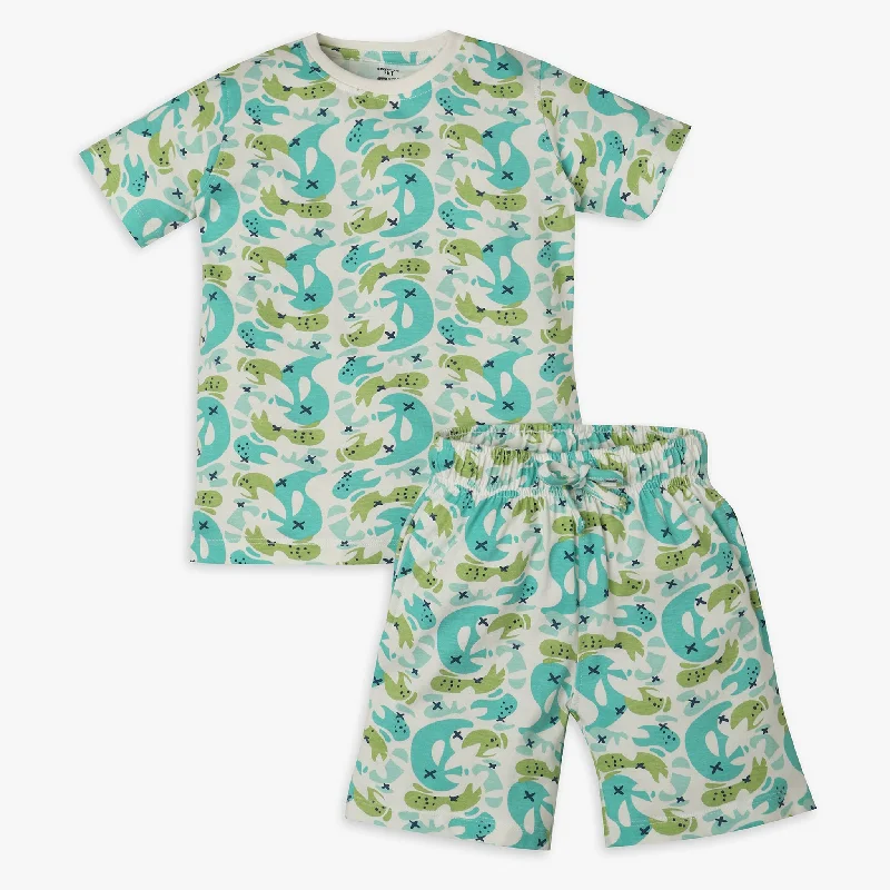 Autumn Selection Boys Regular Fit Printed T-Shirt with Pyjama Sleepwear Set