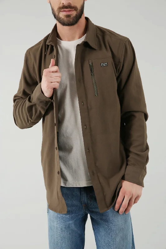 Effortless Dressing Kimes Ranch Mens Hart Shirt Army 100% Polyester Jacket