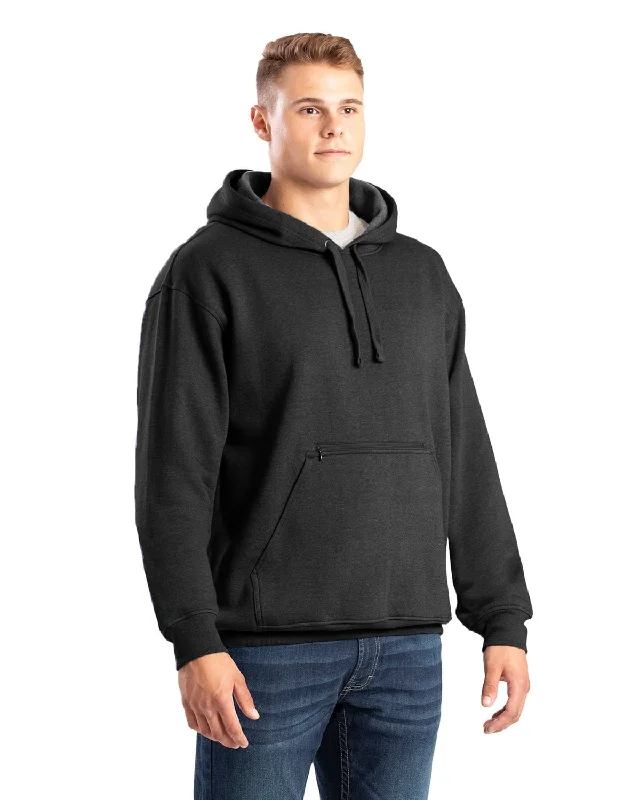 Elegant And Casual Berne Mens Heritage Zippered Pocket Black Fleece Hoodie