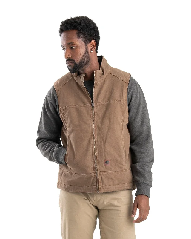 Sweet Style Berne Mens Vintage Washed Quilt-Lined Driftwood 100% Cotton Vest