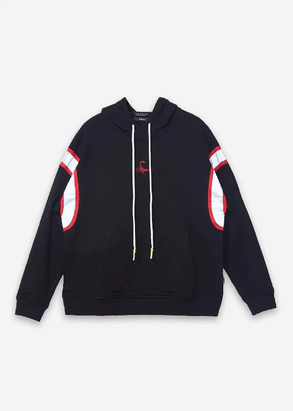 Simple Style Men's Reflective Pullover Scorpion Hoodie in Black