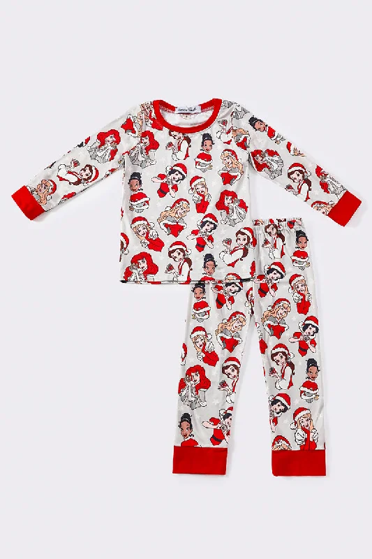 Exquisite Details Red christmas princess boy pajamas set