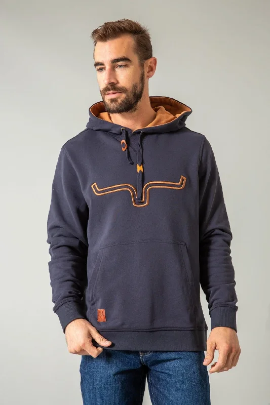 Cozy Street Style Kimes Ranch Mens Fast Talker Dark Indigo 100% Cotton Hoodie