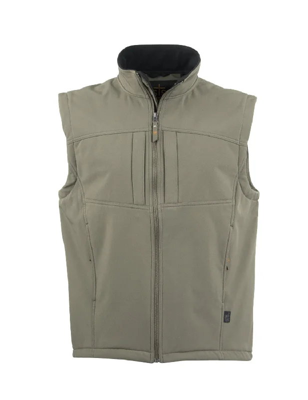 Sports And Leisure STS Ranchwear Mens Weston Olive Poly/Spandex Softshell Vest