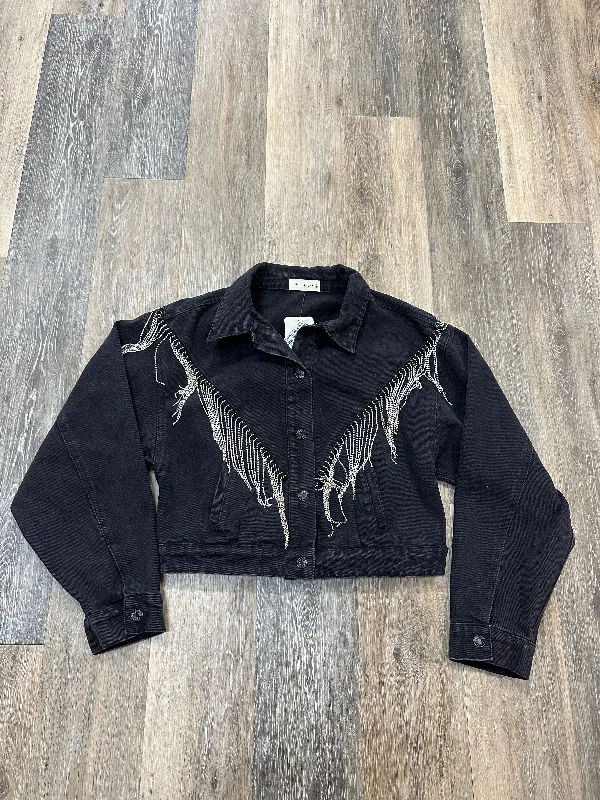 Celebrity Picks Jacket Denim By The Nines In Black Denim, Size: M