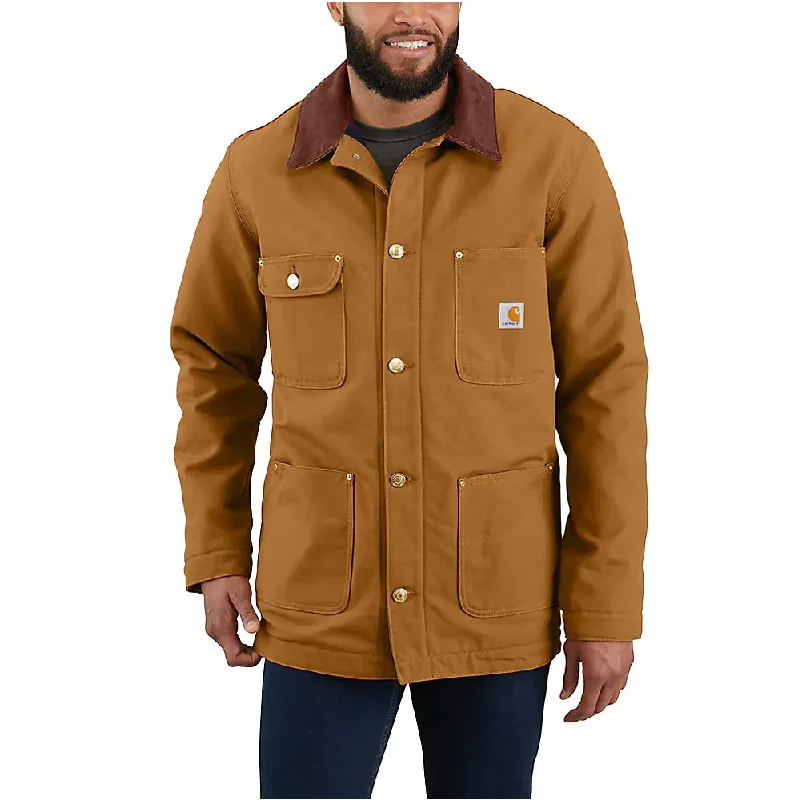 Advanced Customization Carhartt Men's Loose Fit Firm Duck Blanket-Lined Chore Coat