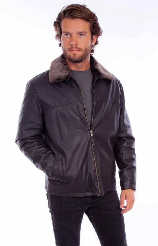 Casual Chic Outfits Scully Mens Zip Bomber Black Leather Leather Jacket