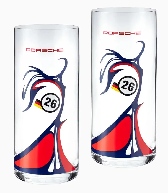 Stylish Casuals Porsche Set Of 2 Long Drink Glasses - GT1