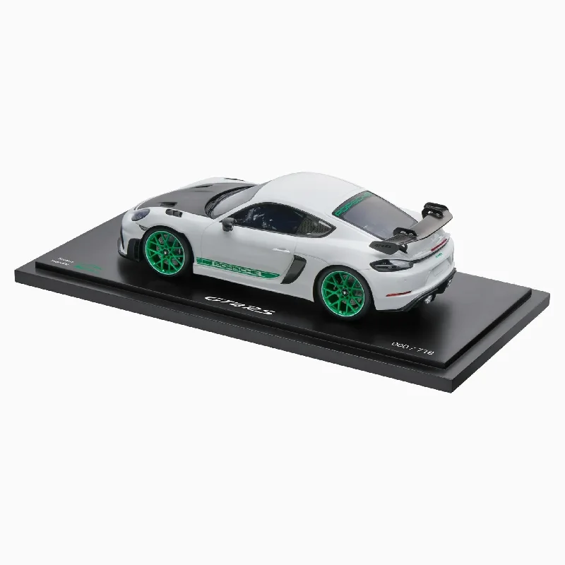 Porsche 718 Cayman GT4 RS in White/Green - 1:18 Scale Model Car