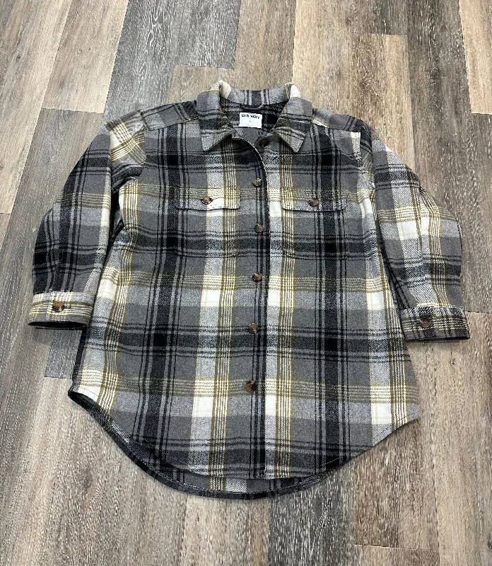 Jacket Shirt By Old Navy In Plaid Pattern, Size: Xl