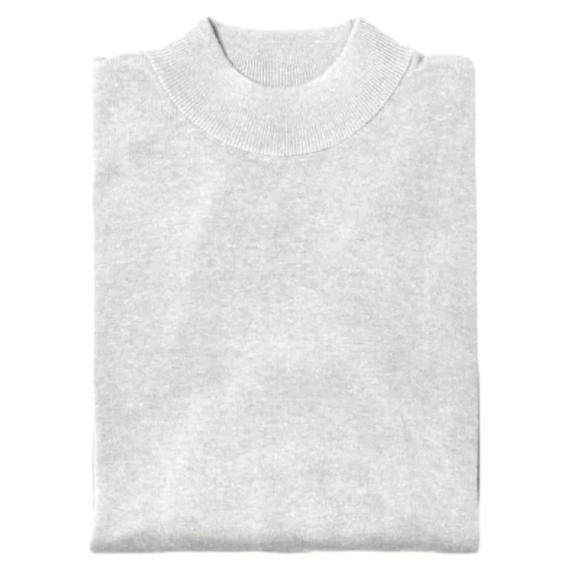 Soft Fabrics Inserch Cotton Blend Mock Sweater (Grey)