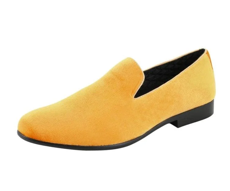 Spiritual Vitality Yellow Suede Smoking Slipper Shoes