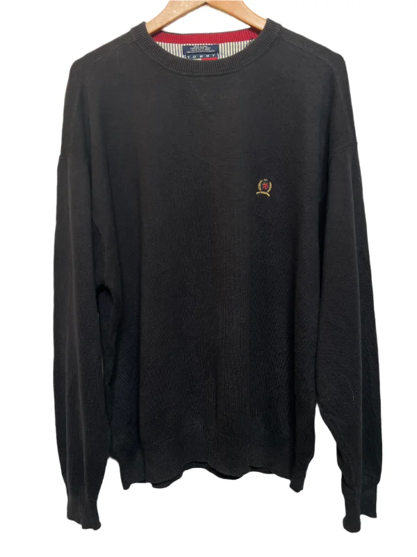Stretch Design Tommy Hilfiger Mens Black Sweater (Size L)