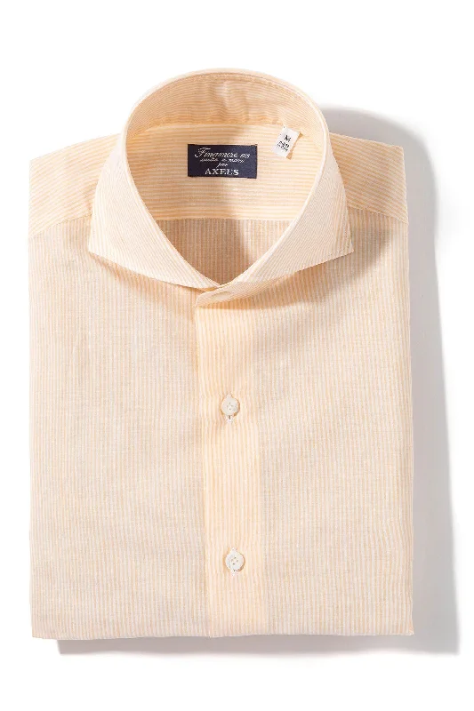 Modern Tailoring Lutung Cotton Linen Stripe In Yellow