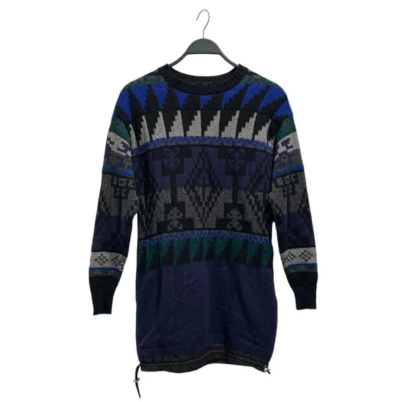 Integrated Design Sacai/Heavy Sweater/1/Plaid/Wool/MLT/PATTERNED WOOL SWEATER