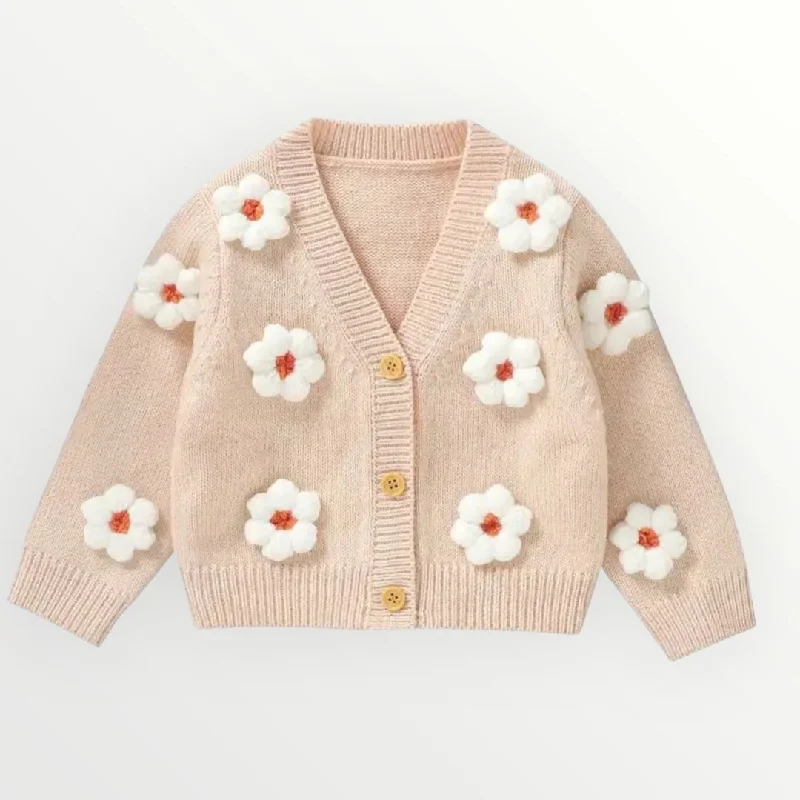 Casual Comfort Daisy Cardigan - Peach