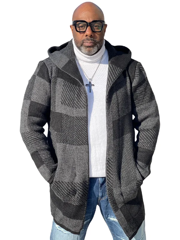 Cool Summer Lcr 3/4 Length Throwover Hoodie (Black Smoke)