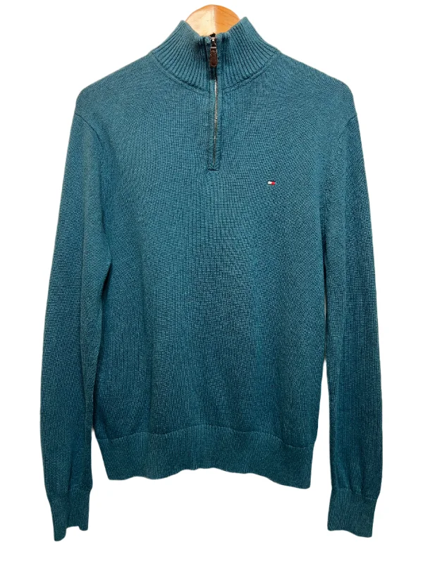 Fashion Wear Tommy Hilfiger Mens Blue Quarter Zip (Size L)