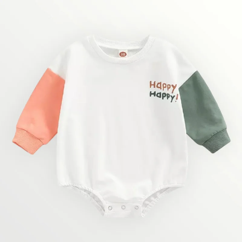 Easy Wear Chic Happy Sweatshirt Romper