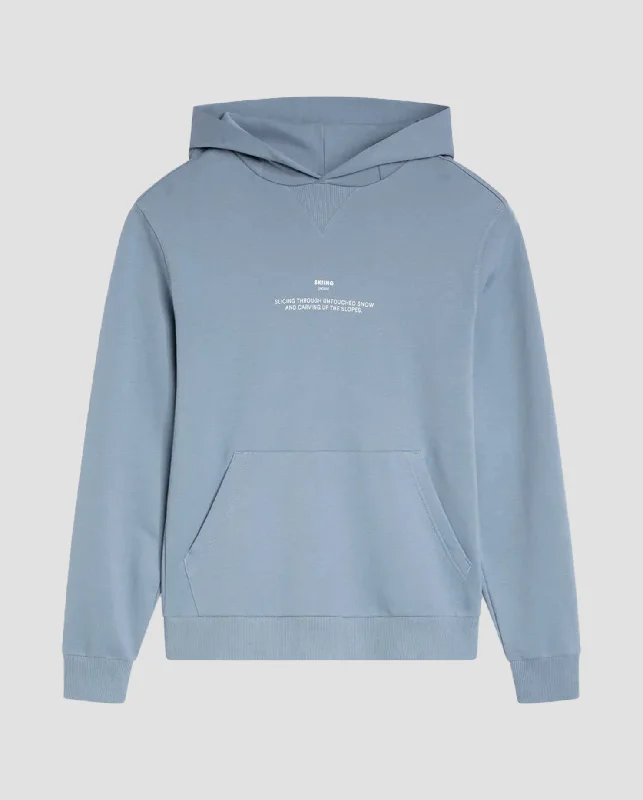 Classic Retro Hoodie Skiing Series Blue