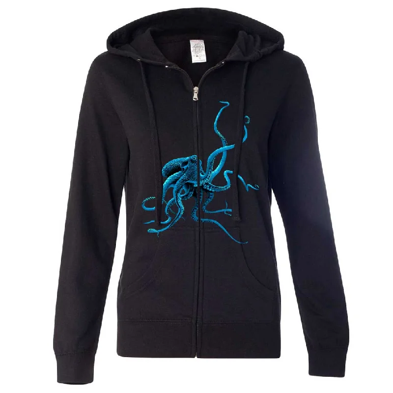 European Plan Octopus Ladies Zip-Up Hoodie