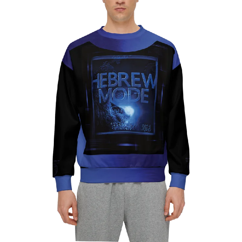Everyday Style Hebrew Mode - On 01-06 Men’s Designer Relaxed Fit Front Patch Sweatshirt