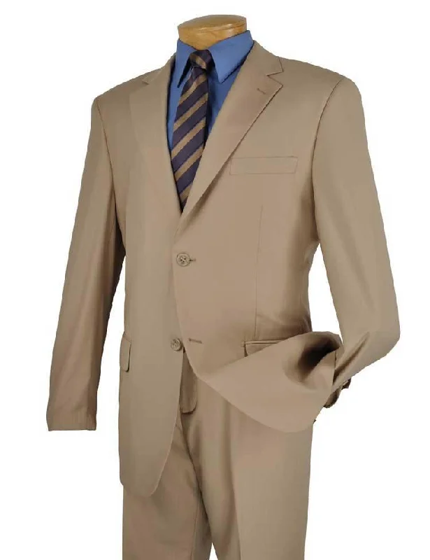 Classic Retro Executive 2 Piece Regular Fit Suit Color Beige