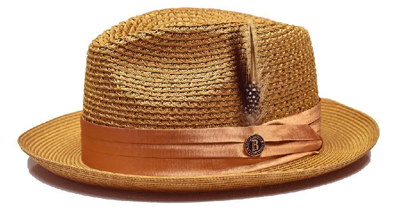 High-quality Styles Whiskey Fedora Braided Straw Hat