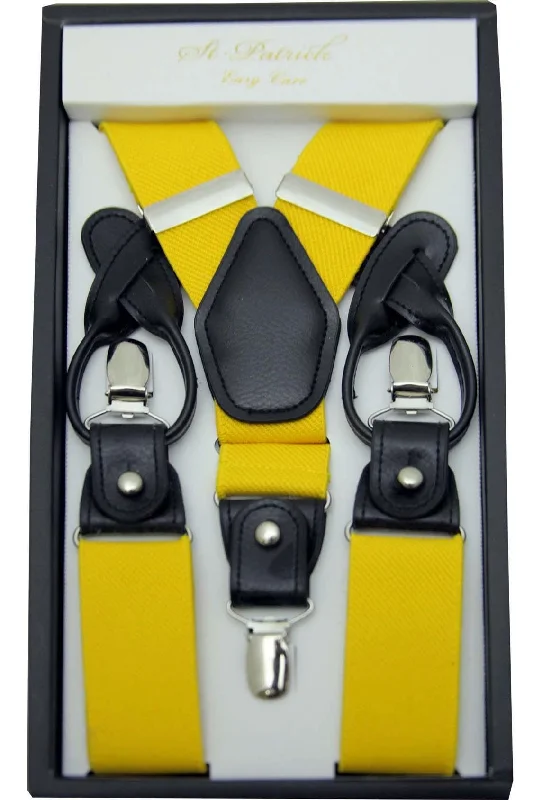 Layered Style Yellow Convertible Suspender Clip & Button