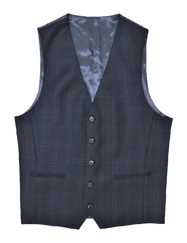 Youthful Style Daniel Hetcher Wool Blue Check Vest