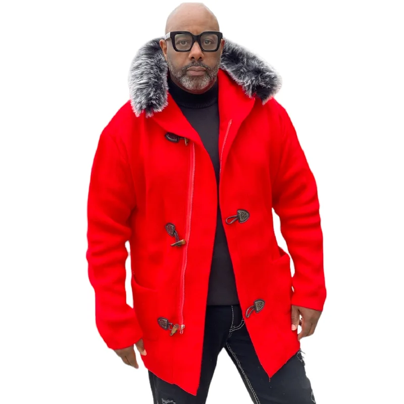 Cozy Outerwear OIM "Toggle" Cardigan 3/4 Length (Fiery Red)
