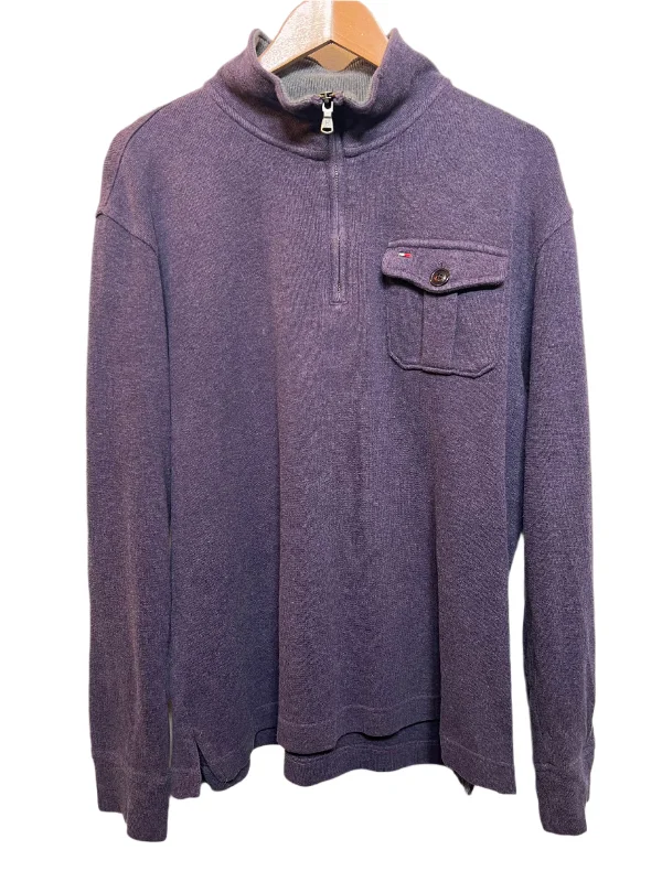 Sports And Leisure Tommy Hilfiger Burgundy Quarter Zip (Size L)